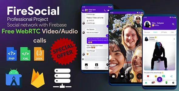 FireSocial v1.8 -  Firebase Social Network