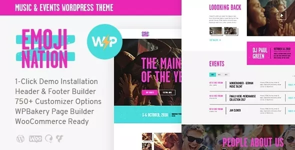 EmojiNation v1.0.4 - Night Club & Concert Event WordPress Theme