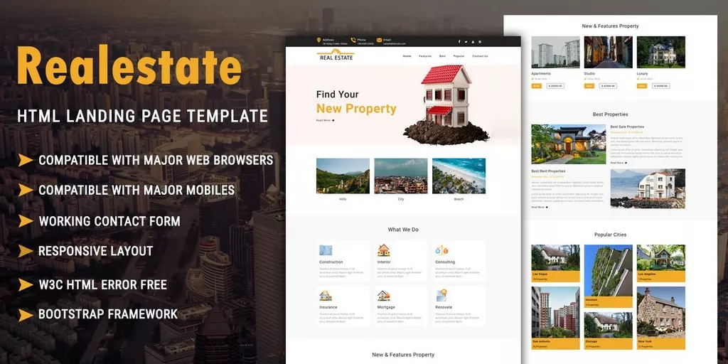 Real Estate - HTML Landing Page Template