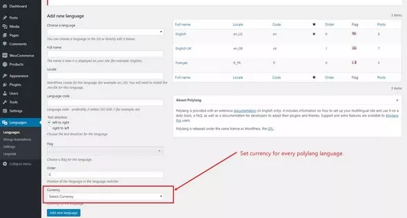Polylang Woocommerce Multi Currency v1.2