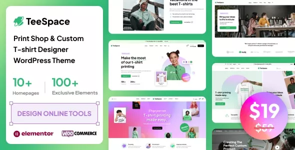 TeeSpace v1.2.6 - Print Custom T-shirt Designer WordPress Theme