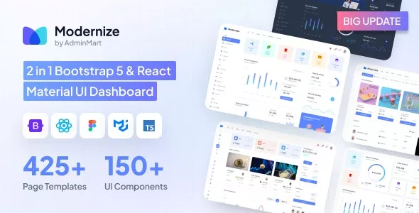 Modernize Bootstrap 5 & React MUI Admin Dashboard v3.0.0