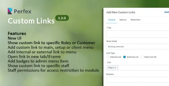 Custom Links for Perfex CRM v1.2.0