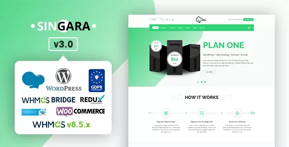 Singara v3.0 - Multipurpose Hosting with WHMCS WordPress Themes