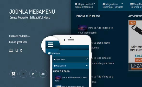 JUX Mega Menu v3.3.8 - Joomla Mega Menu Extension