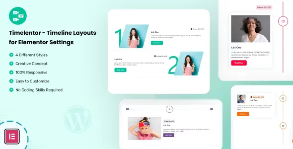 Timelentor v1.0.1 - Timeline Layouts for Elementor