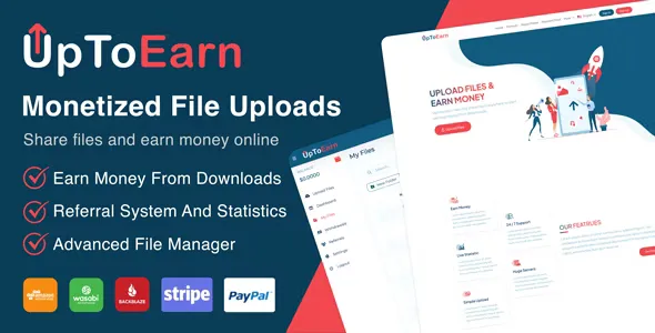 UpToEarn v1.3 - Monetized File Uploads (SAAS Ready)