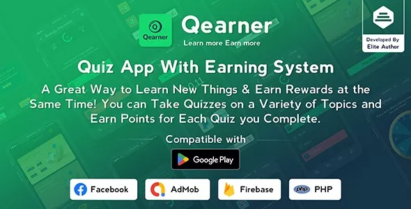 Qearner - Quiz App | Android Quiz game with Earning System + Admin Panel