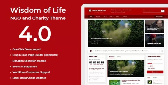 Wisdom Of Life v4.0 - NGO and Charity Theme