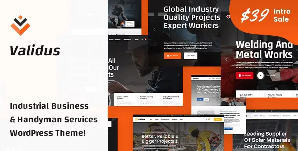 Validus - Industrial Business & Handyman Services WordPress Theme