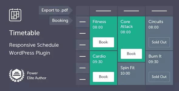 Timetable Responsive Schedule for WordPress v7.2