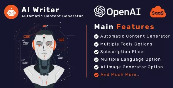 AI Writer SaaS - Powerful Automatic Content Generator Tools & Writing Assistant