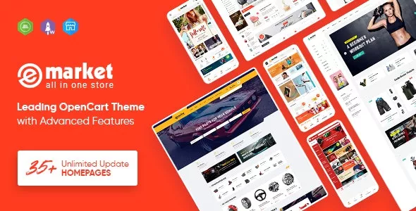 eMarket v1.3.5 - Multipurpose MarketPlace OpenCart 3 Theme