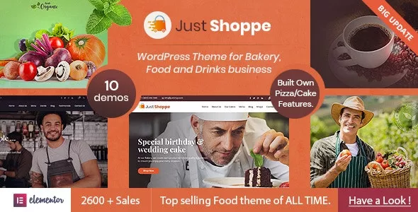 Justshoppe v12.5 - Elementor Cake, Bakery & Food WordPress