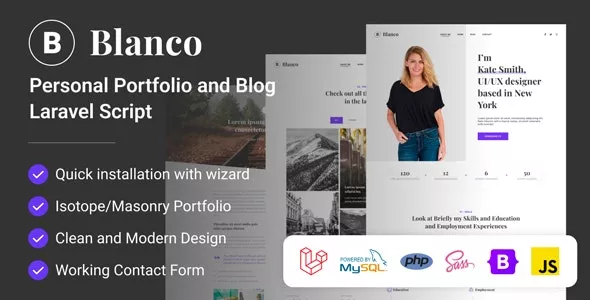 Blanco v1.3 - Personal Portfolio and Blog Laravel Script