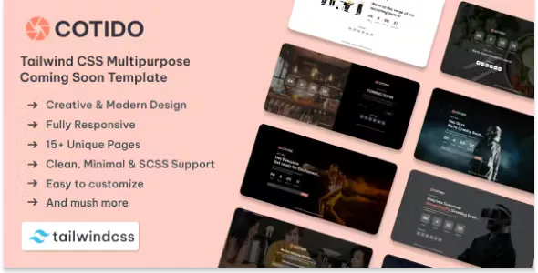 Cotido - Tailwind CSS Coming Soon HTML Template