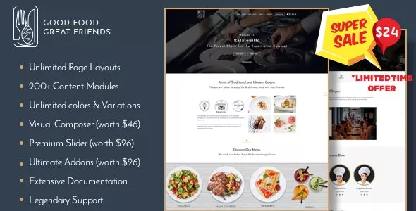 Ratatouille v1.2.6 - Restaurant WordPress Theme