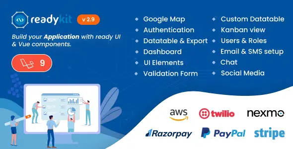 ReadyKit v2.9 - Admin & User Dashboard Templates for Laravel + Vue App Development