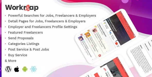 Workreap React Native v2.6 - Android and iOS Mobile App