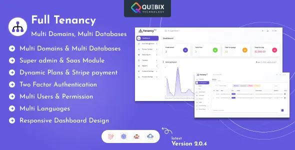 Full Tenancy v2.0.4 - Domains, Database, Users, Role, Permissions & Settings