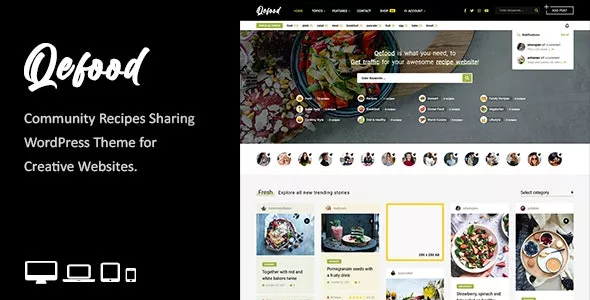 Qefood v1.6 - Community Sharing WordPress Theme