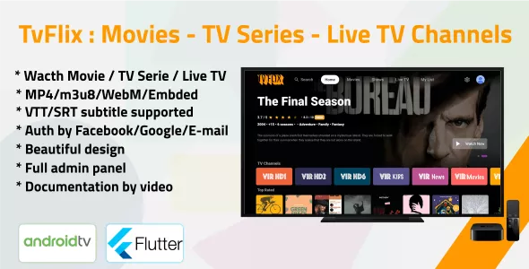 TvFlix v2.0 - Movies - TV Series - Live TV Channels for Android TV