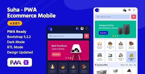 Suha v3.0.1 - PWA Ecommerce Mobile