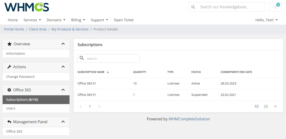 Office 365 for WHMCS v3.1.0