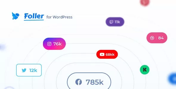 Foller v1.2.5 - Social Followers Bar for WordPress