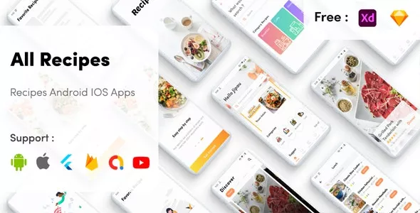 Flutter Recipe Pro v2.0 - Recipes Mobile App Cookbook with Admin Panel Flutter Recipe Mobile App