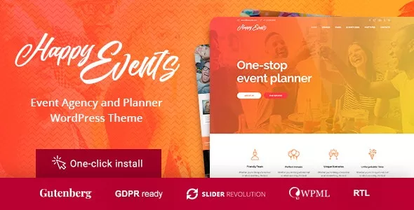 Happy Events v1.2.2 - Holiday Planner & Event Agency WordPress Theme