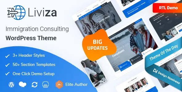 Liviza v3.5 - Immigration Consulting WordPress Theme