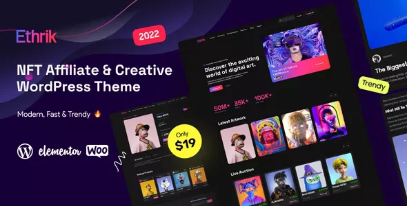 Ethrik v2.2 - Creative & NFT Affiliate WordPress Theme