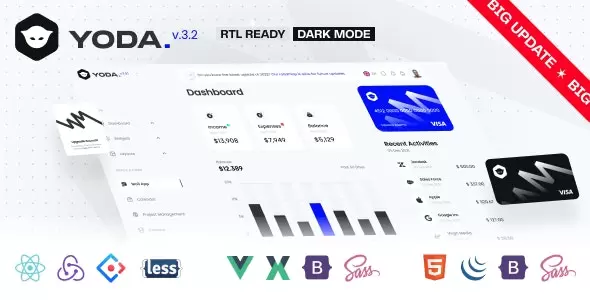 Yoda v3.2 - Bootstrap 5 HTML, Vue, React Admin Dashboard Template