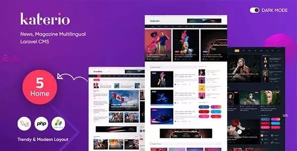 Katerio v1.0.8 - News, Magazine Multilingual Laravel CMS