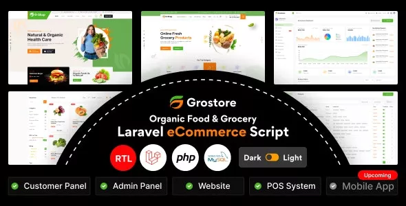 GroStore v4.2.0 - Food & Grocery Laravel eCommerce with Admin Dashboard