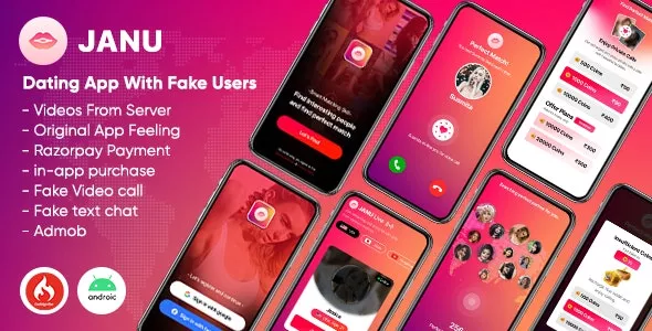 Janu - Dating App : Live Streaming App : One to One Video Calling App (Fake Users)