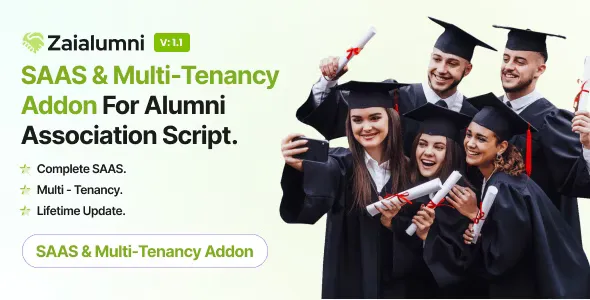 Zaialumni v1.1 - Alumni Association SAAS with Multi-Tenancy Addon