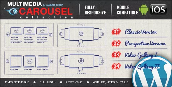 Multimedia Responsive Carousel with Image Video Audio Support v2.4