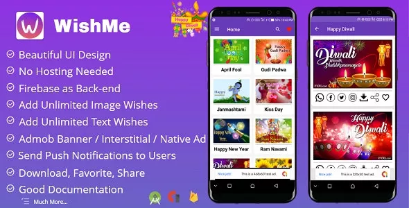 WishMe - Festival Wishes Android App with Firebase Back-end