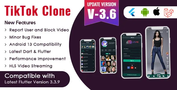 Flutter TikTok v3.6 - Triller Clone & Short Video Streaming Mobile App for Android & iOS