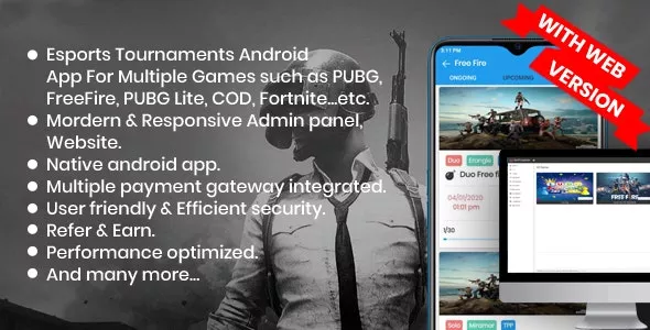BattleMania With Web Version v5.0 - Tournament App with Website & Admin Panel for PUBG / Free Fire / COD