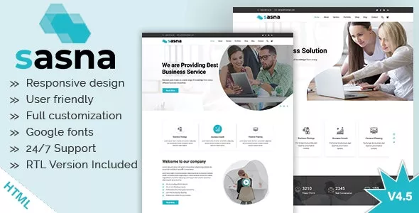 Sasna v4.5 - Multipurpose Business HTML Template + RTL