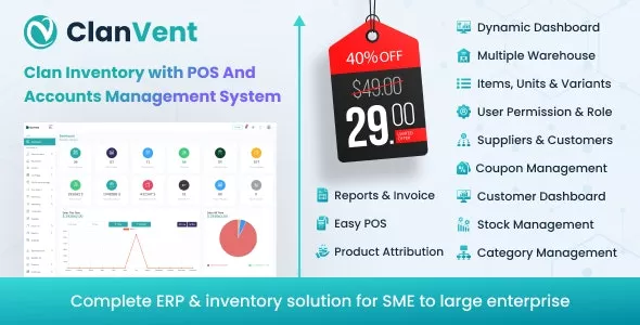 ClanVent v3.3 - Inventory with POS and Accounts Management System