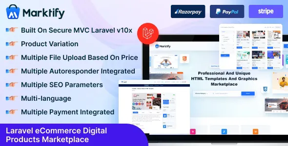 Marktify v3.0 - Laravel eCommerce Digital Product Multivendor Marketplace