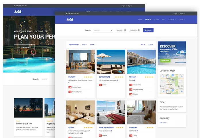 JA Hotel - Responsive Joomla Template for Hotel Booking and Travel Websites