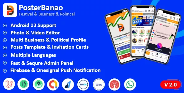 Poster Banao - Poster Maker, Festival & Business & Political, AdBanao Clone Poster Maker App