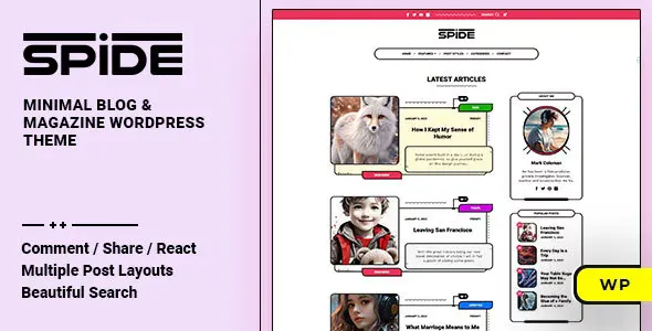 Spide v1.0.4 - Personal Blog & Magazine WordPress Theme