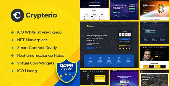 Crypterio v2.4.8 - NFT and Crypto Landing Page WordPress Theme