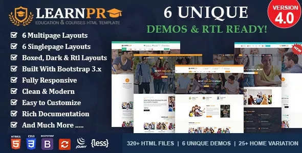 LearnPro v4.0 - Education Course HTML Template